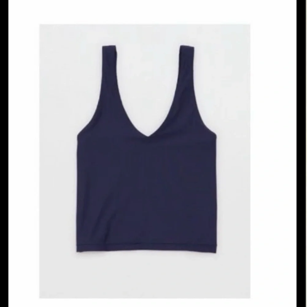 aerie Navy V-Neck Crop Tank - Picture 7 of 7